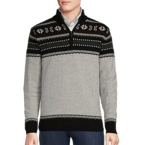 Daniel Cremieux Mens 2XL Fair Isle Gray Sweater Blue Label‎ Chamonix NWT